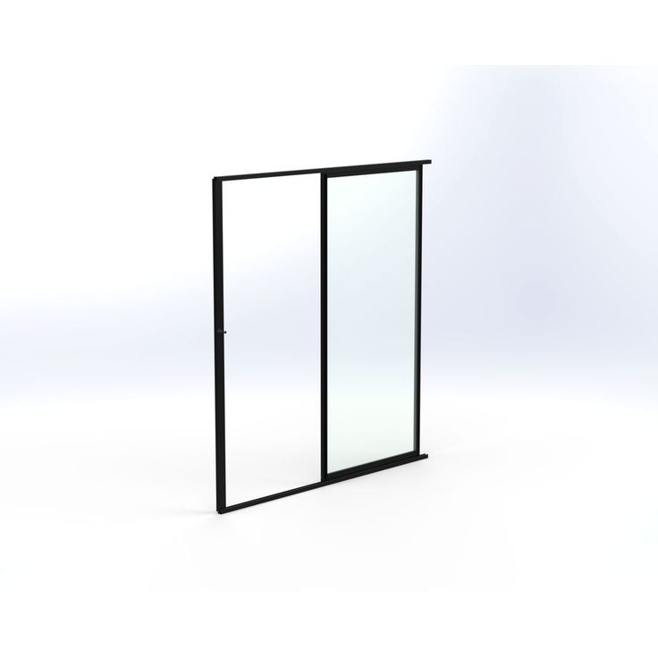 Terassin lasiliukuovi Keraplast 1-os. 2100x915mm, kirkas/musta, sisäpuolinen nuppilukitus