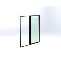 Terassin lasiliukuovi Keraplast 2-os. 2100x1945mm, kirkas/harmaa, sisäpuolinen nuppilukitus