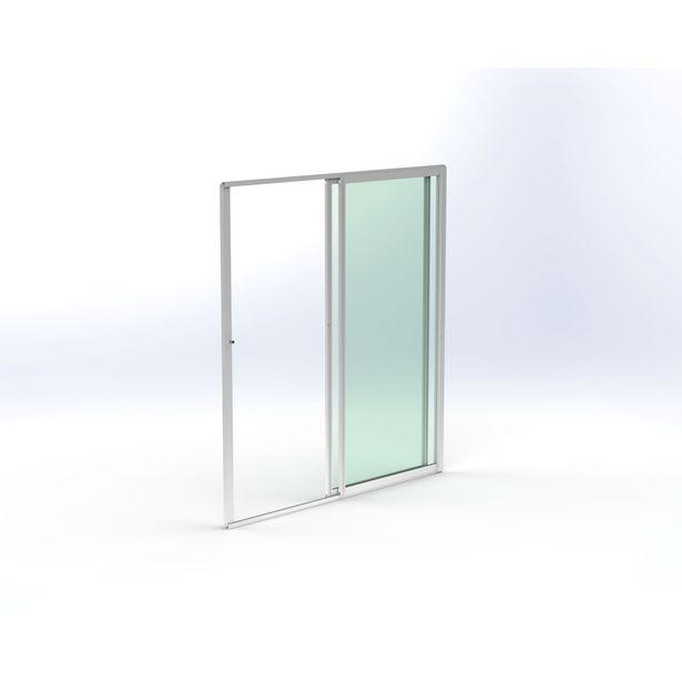 Terassin lasiliukuovi Keraplast 2-os. 2100x1945mm, kirkas/valkoinen, sisäpuolinen nuppilukitus