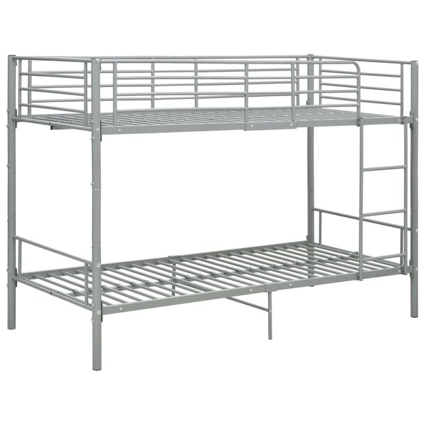 Kerrossänky harmaa metalli 90x200 cm (87911)