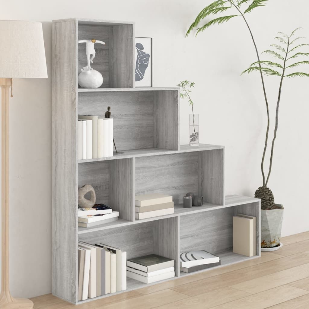 Kirjahylly 155x24x160 cm harmaa
