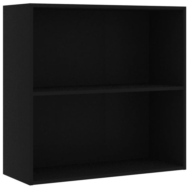 Kirjahylly 2-kerroksinen musta 80x30x76,5 cm tekninen puu (01000)