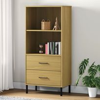 Kirjahylly Oslo 60x35x128,5cm, 2 laatikolla, täyspuu, eri värejä