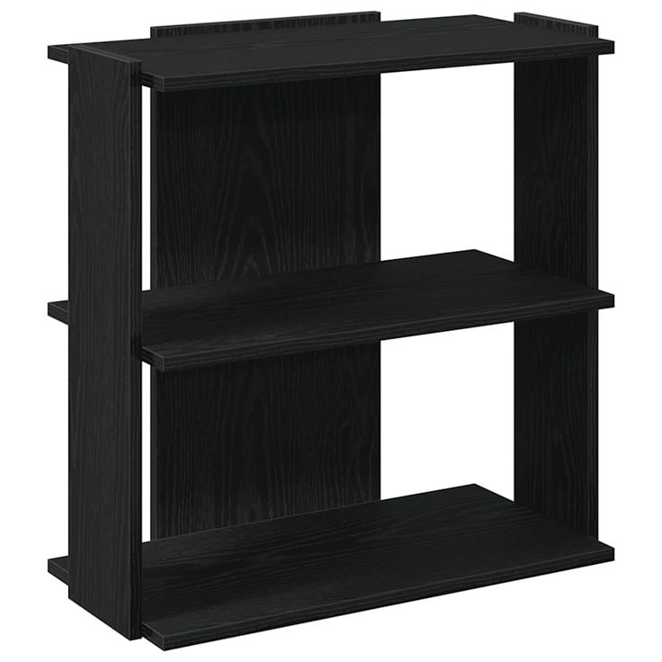 Kirjahylly 3 kerrosta musta 60x30x60 cm tekninen puu (60248)