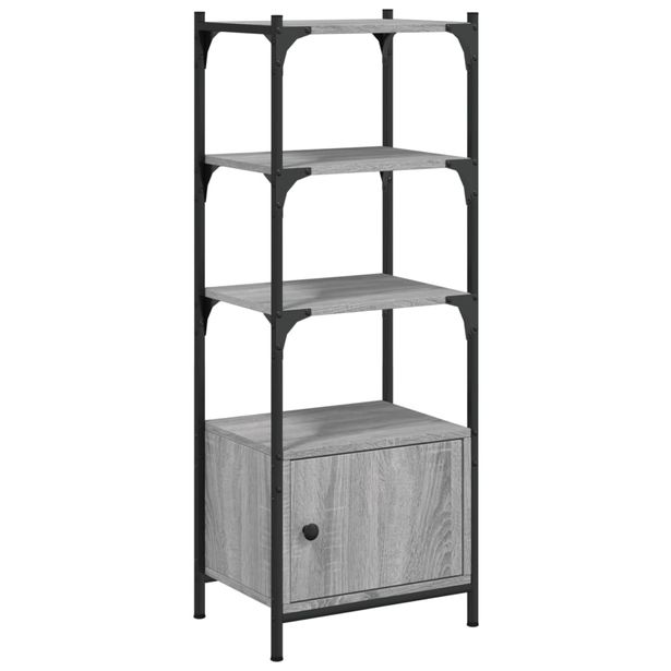 Kirjahylly 3 tasoa harmaa Sonoma 41x30x109,5 cm tekninen puu (39001)