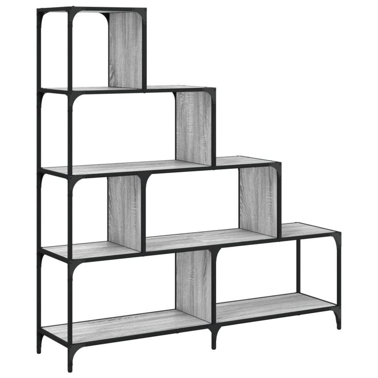 Kirjahylly 4 tasoa harmaa Sonoma 139x33,5x149 cm tekninen puu (42479)