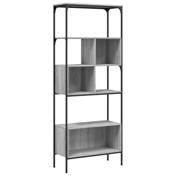 Kirjahylly 5 tasoa harmaa Sonoma 76x33x188,5 cm tekninen puu (39006)