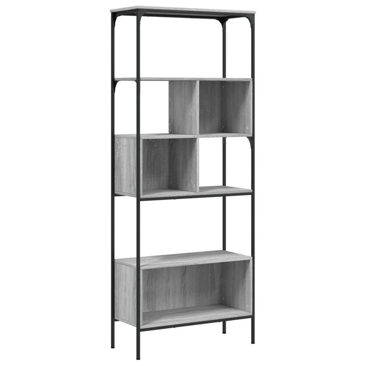 Kirjahylly 5 tasoa harmaa Sonoma 76x33x188,5 cm tekninen puu (39006)