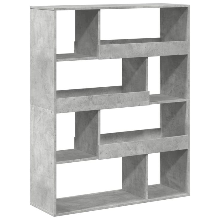 Kirjahylly betoninharmaa 100x33x125,5 cm tekninen puu (09333)