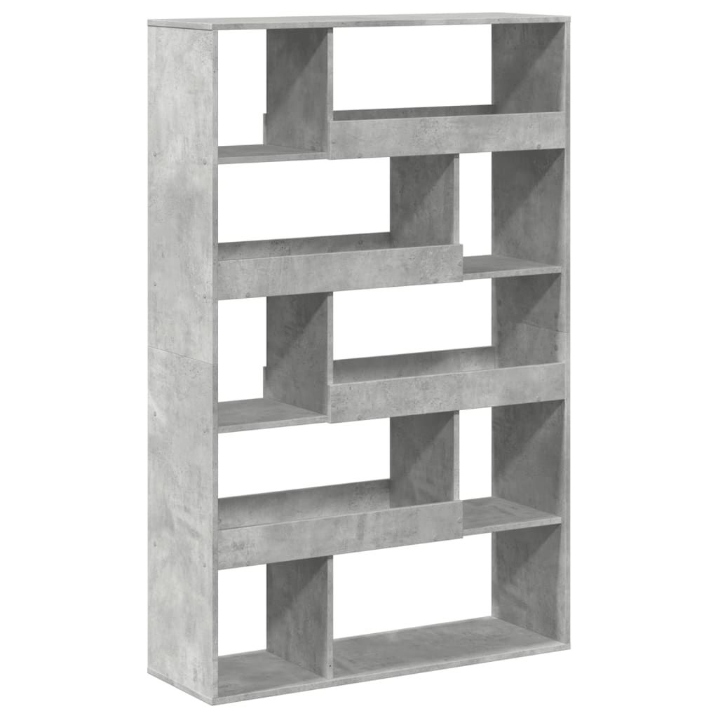 Kirjahylly betoninharmaa 100x33x156,5 cm tekninen puu (09342)