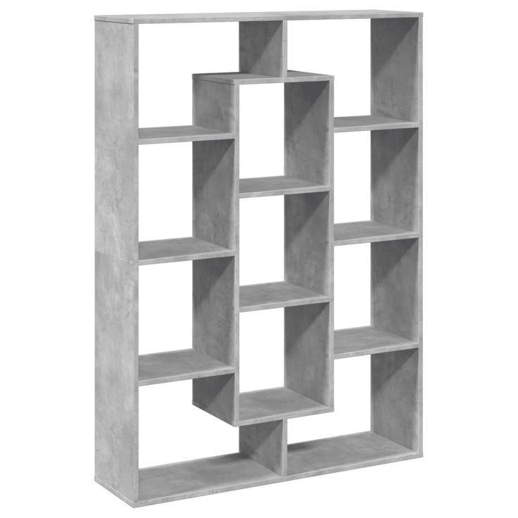 Kirjahylly betoninharmaa 102x29x143 cm lastulevy (10301)