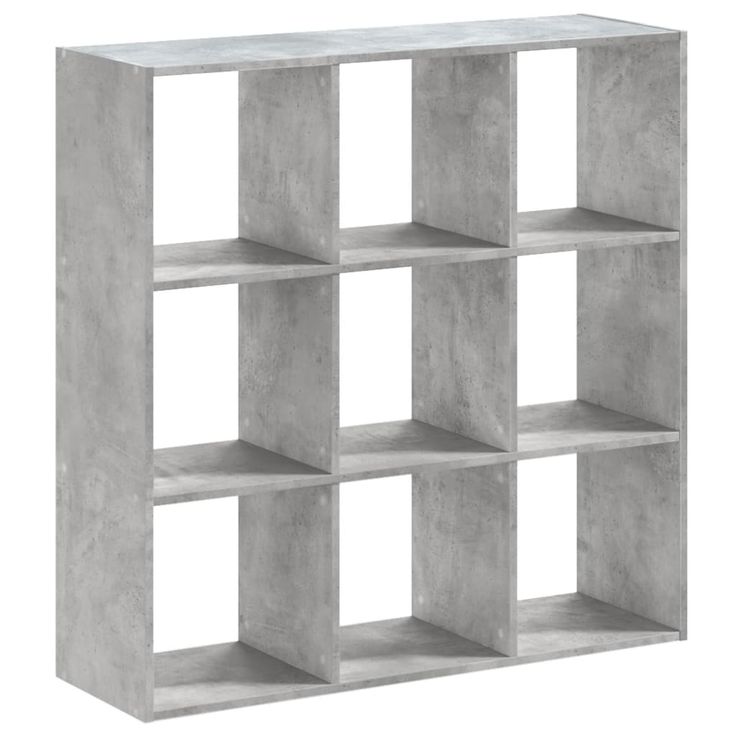 Kirjahylly betoninharmaa 102x32x102 cm tekninen puu (52819)