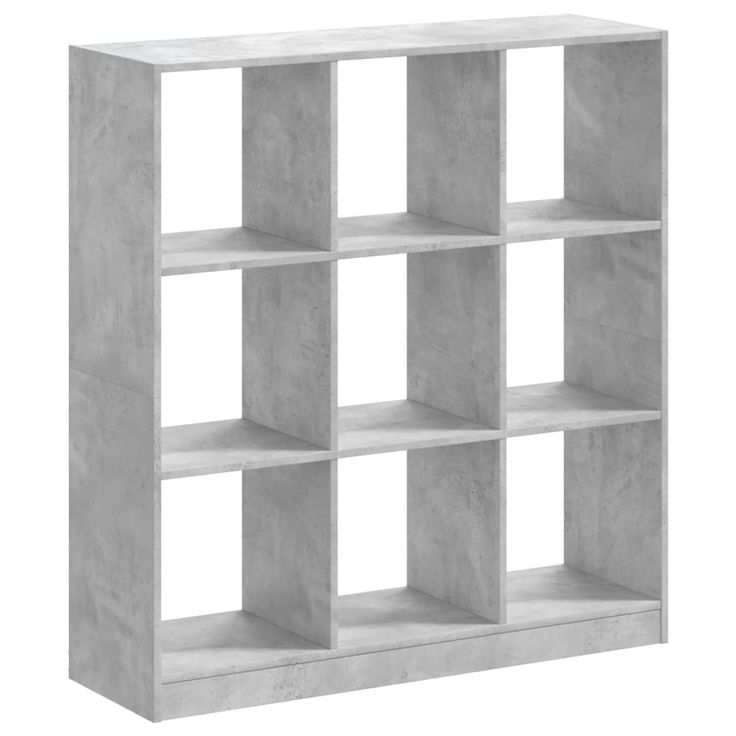 Kirjahylly betoninharmaa 102x32x108 cm tekninen puu (07840)