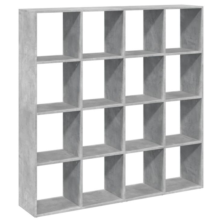 Kirjahylly betoninharmaa 137,5x29x137,5 cm tekninen puu (10292)