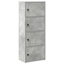 Kirjahylly betoninharmaa 40x24x102 cm tekninen puu (60376)