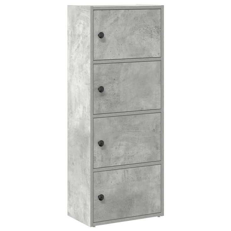 Kirjahylly betoninharmaa 40x24x102 cm tekninen puu (60376)
