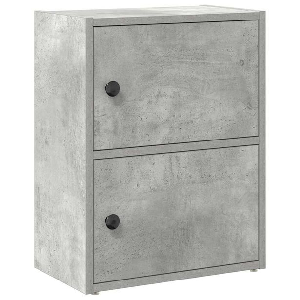 Kirjahylly betoninharmaa 40x24x52 cm tekninen puu (60358)