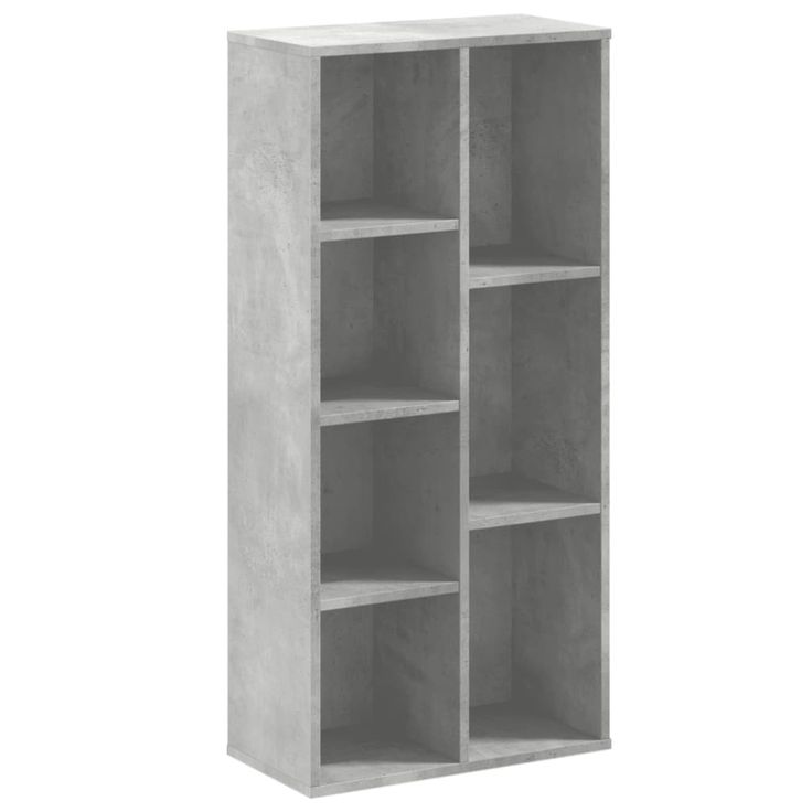 Kirjahylly betoninharmaa 50x25x105 cm tekninen puu (52792)