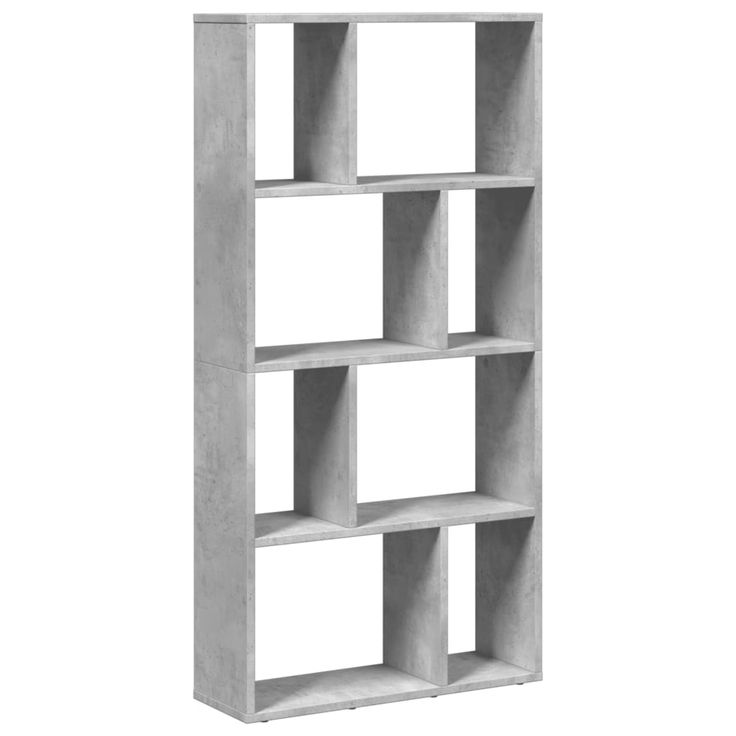 Kirjahylly betoninharmaa 60x20x120 cm tekninen puu (58150)