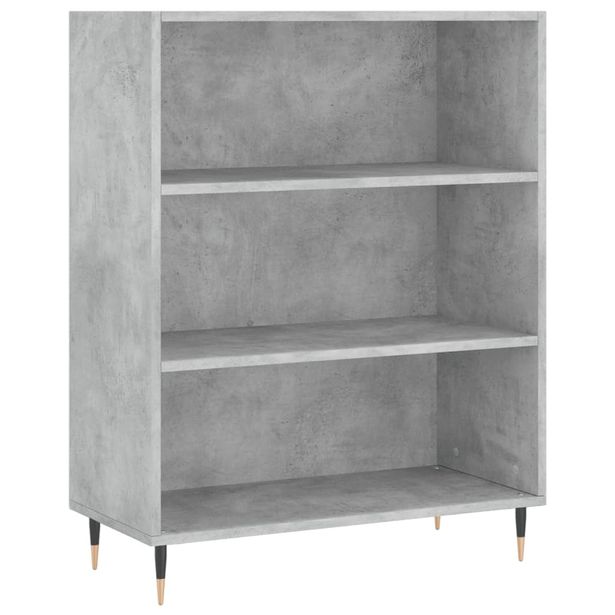 Kirjahylly betoninharmaa 69,5x32,5x90 cm tekninen puu (28344)