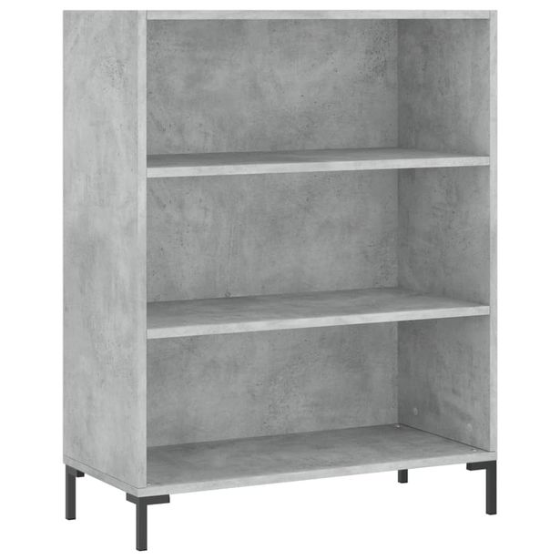 Kirjahylly betoninharmaa 69,5x32,5x90 cm tekninen puu (28368)