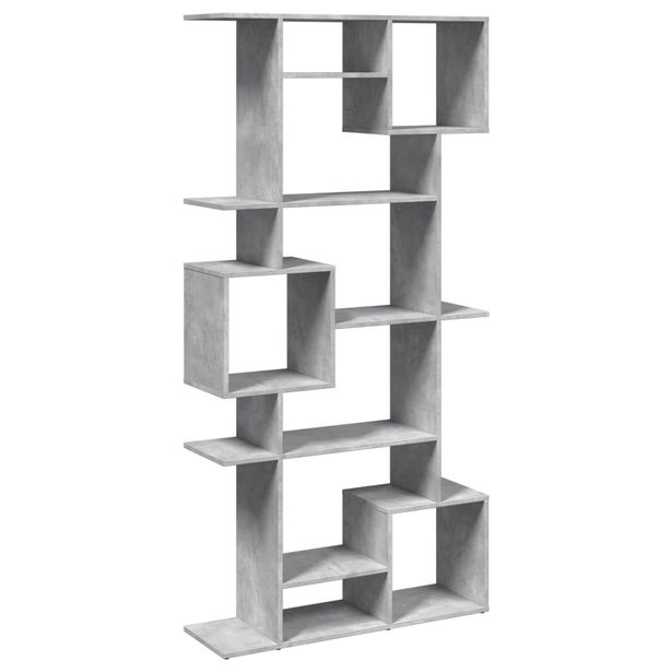 Kirjahylly betoninharmaa 92x29x188 cm lastulevy (10319)