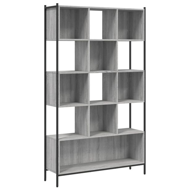 Kirjahylly harmaa Sonoma 102x28x172 cm tekninen puu (13660)