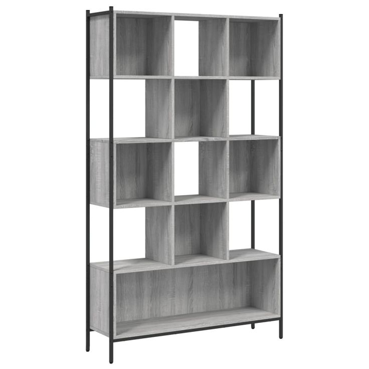 Kirjahylly harmaa Sonoma 102x28x172 cm tekninen puu (13660)