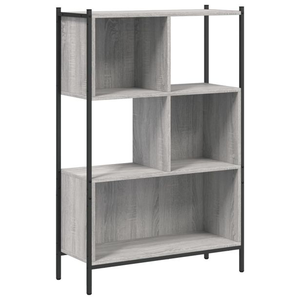 Kirjahylly harmaa Sonoma 72x28x109 cm tekninen puu (38886)