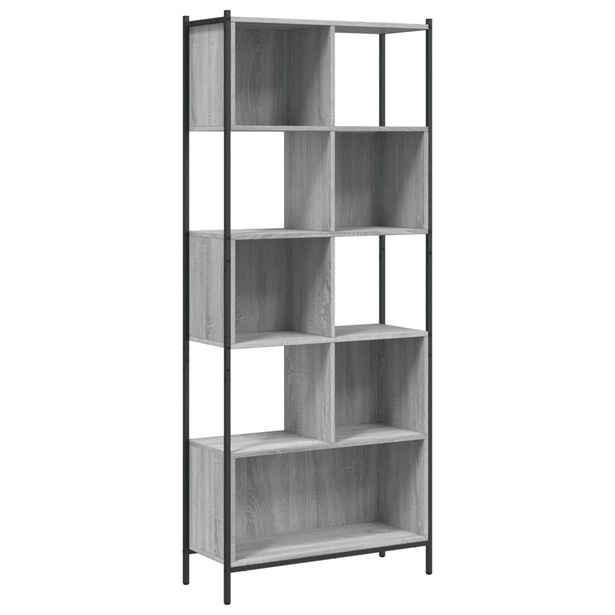 Kirjahylly harmaa Sonoma 72x28x172 cm tekninen puu (13655)