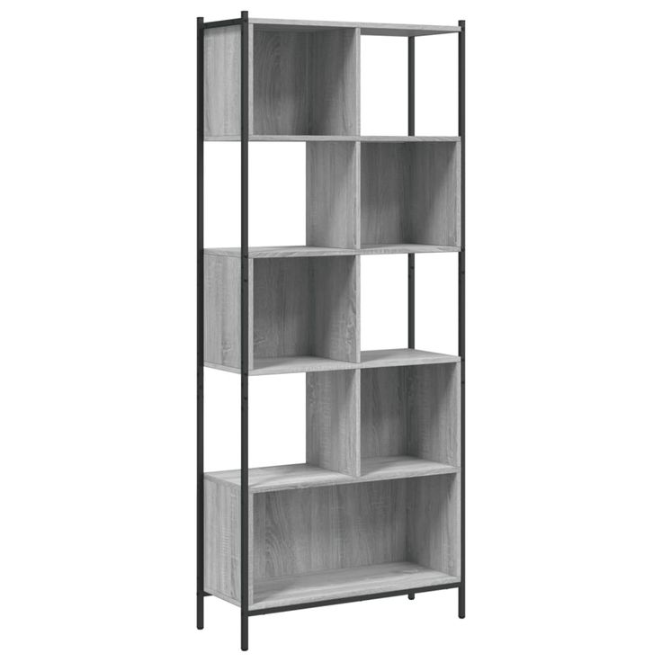 Kirjahylly harmaa Sonoma 72x28x172 cm tekninen puu (13655)