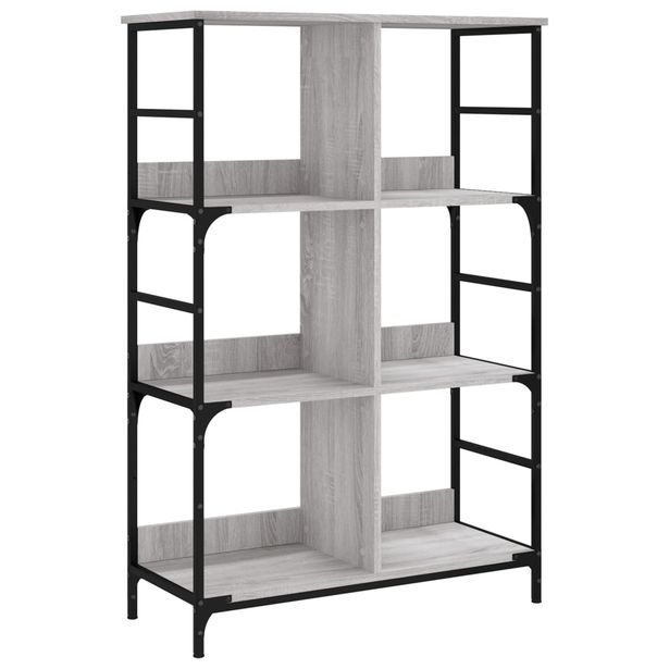Kirjahylly harmaa Sonoma 78,5x33x117,5 cm tekninen puu (35252)
