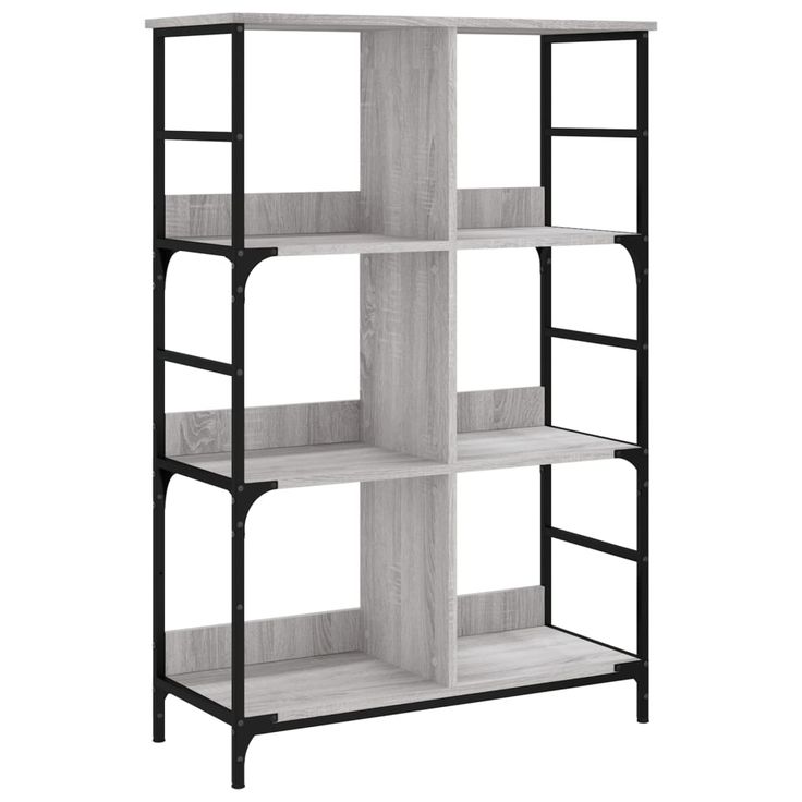 Kirjahylly harmaa Sonoma 78,5x33x117,5 cm tekninen puu (35252)