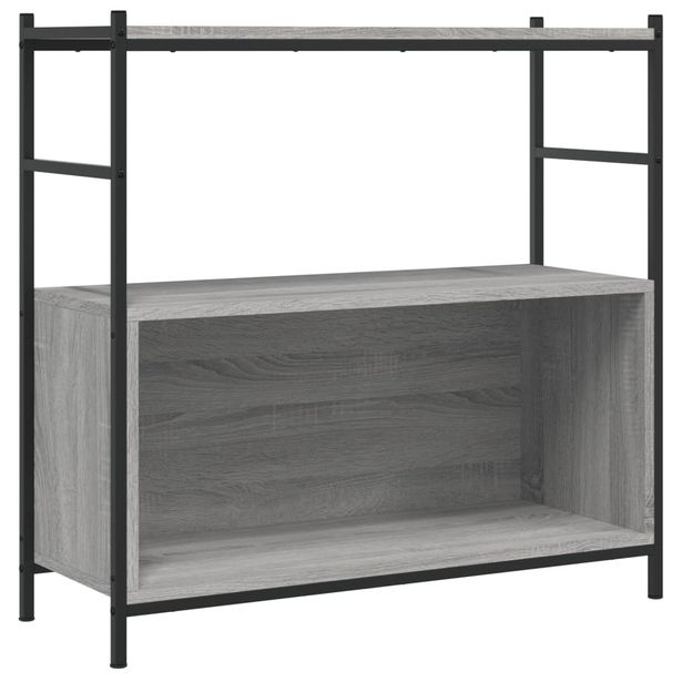 Kirjahylly harmaa Sonoma 80x30x78,5 cm tekninen puu ja rauta (32796)