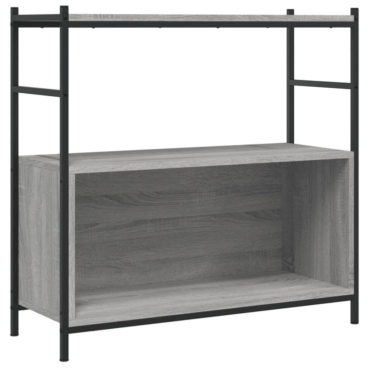 Kirjahylly harmaa Sonoma 80x30x78,5 cm tekninen puu ja rauta (32796)