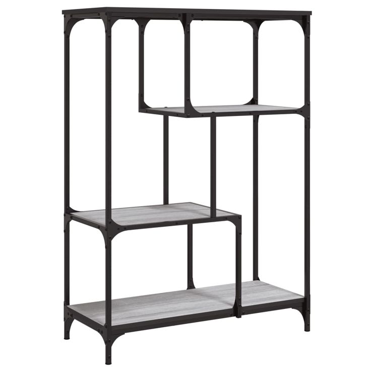 Kirjahylly harmaa Sonoma 81x36x115 cm tekninen puu ja teräs (35407)