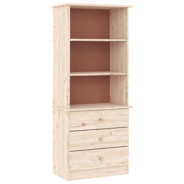 Kirjahylly laatikoilla ALTA 60x35x142 cm täysi mänty (53951)