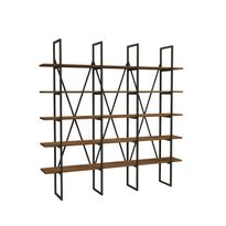 Kirjahylly Linento Furniture Beylerbeyi, pähkinäpuu/musta