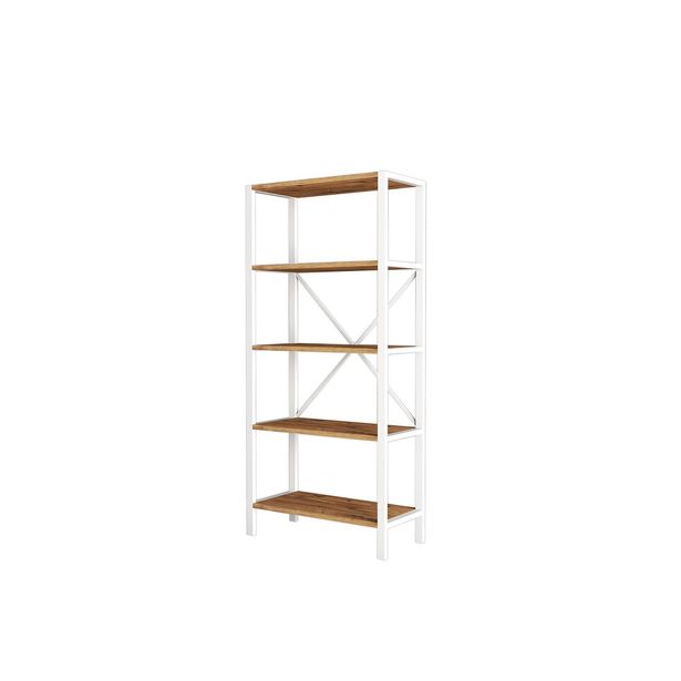 Kirjahylly Linento Furniture Quick Furni, valkoinen/atlassetri