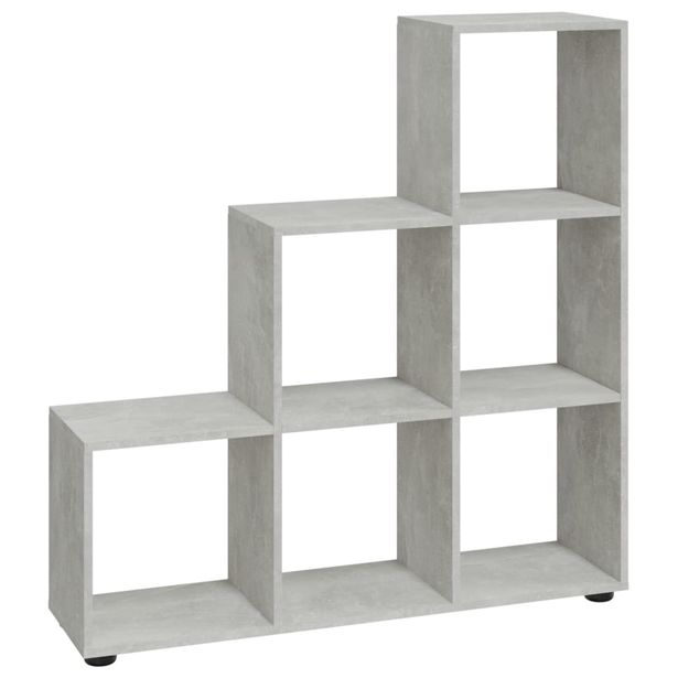 Kirjahylly Portaat betoninharmaa 107 cm tekninen puu (42604)