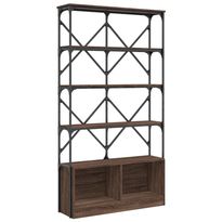 Kirjahylly ruskea tammi 100x26x180 cm tekninen puu ja metalli (45430)