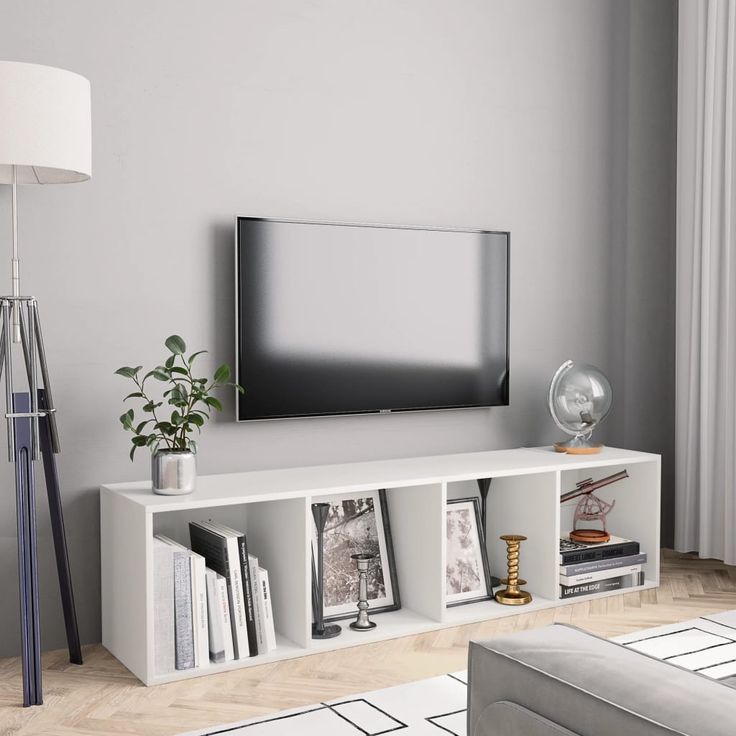 Kirjahylly/TV-taso 143x30x36 cm valkoinen
