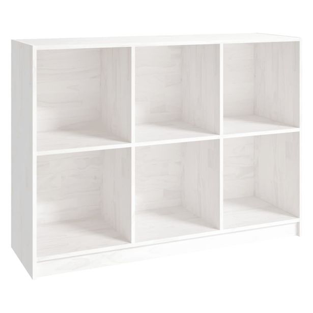 Kirjahylly valkoinen 104x33x76 cm täysi mänty (09967)