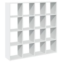Kirjahylly valkoinen 137,5x29x137,5 cm lastulevy (10289)