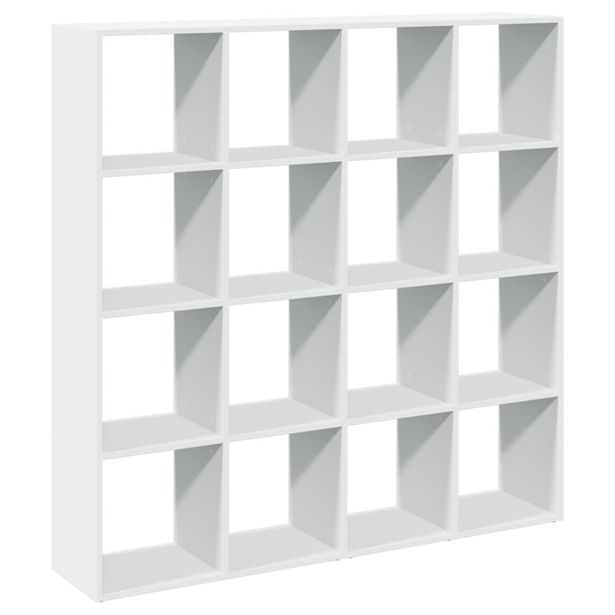 Kirjahylly valkoinen 137,5x29x137,5 cm lastulevy (10289)