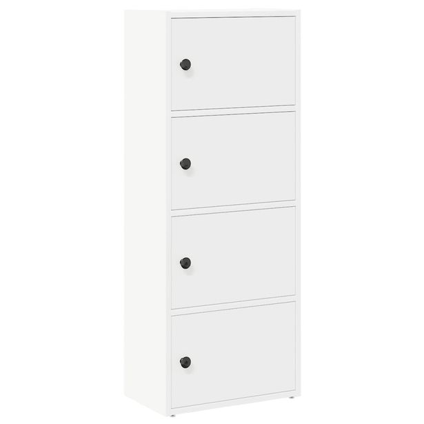 Kirjahylly valkoinen 40x24x102 cm tekninen puu (60373)