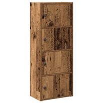 Kirjahylly vanha puu 40x24x102 cm tekninen puu (60380)