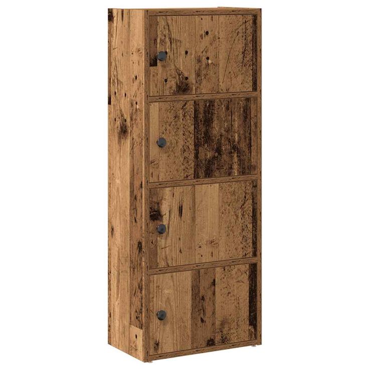Kirjahylly vanha puu 40x24x102 cm tekninen puu (60380)