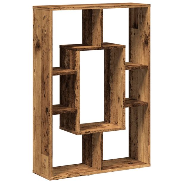 Kirjahylly vanha puu 63x20x90 cm tekninen puu (58145)