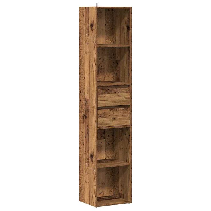 Kirjahylly vanhaa puuta 36x30x171 cm lastulevy (56046)